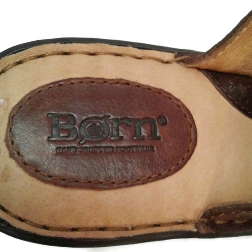 Born US 7 Clogs EU 40.5 Slip On Mules W8173 shoes Brown Leather - Picture 8 of 8